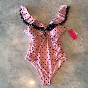 Betsey Johnson one-piece polka dot bathing suit